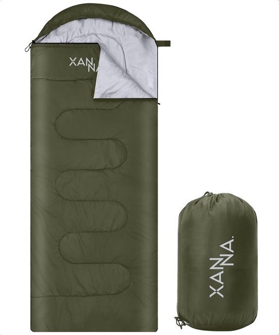Xanna® Slaapzak Groen (Rechts) - Inclusief Hoes en Kussen - 3-4 Seizoenen - Geschikt voor Volwassen en Kinderen van Merkloos