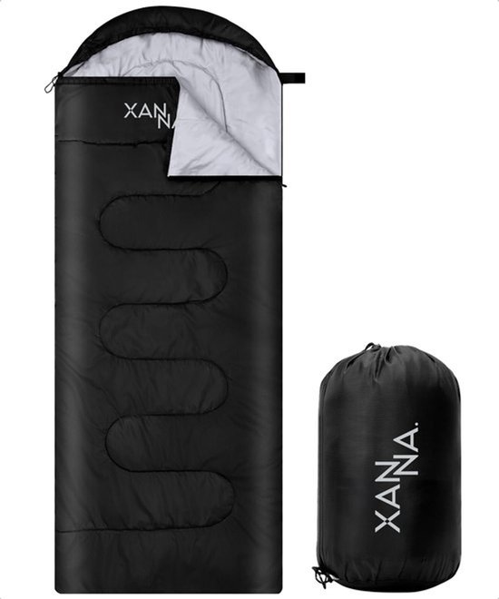 Xanna® Slaapzak Zwart (Rechts) - Inclusief Hoes en Kussen - 3-4 Seizoenen - Geschikt voor Volwassen en Kinderen