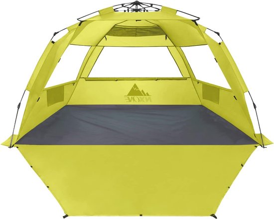 XL Pop-up Strandtent voor 4 Personen - Luxe Zonnescherm met UPF 50+ Bescherming en Winddichte Functies van Elixyr