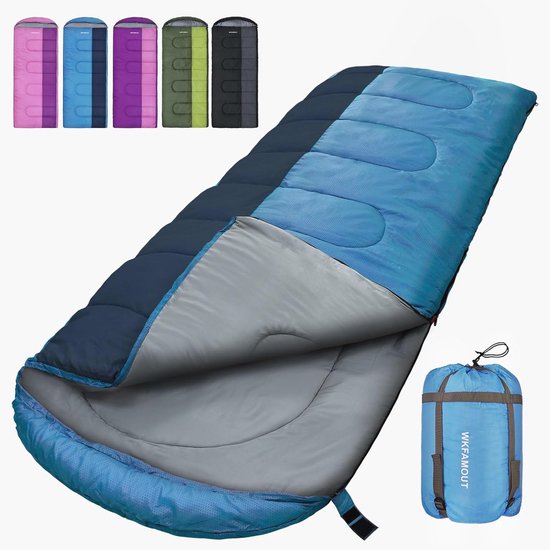 XL slaapzak 10 ℃ voor volwassenen - machinewasbaar en ideaal voor 3-4 seizoenen - perfect voor camping en wandelen