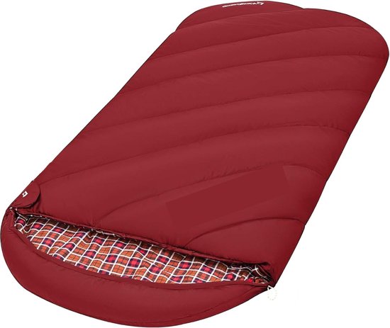 XL Slaapzak 220x100 cm – 3-4 Seizoenen – Katoen Flanel – Extra Groot & Warm tot -8°C – Compact & Comfortabel – Camping & Outdoor van Merkloos
