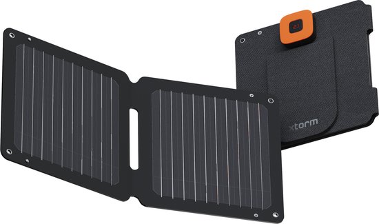 Xtorm Draagbaar Zonnepaneel Opvouwbaar - 14W Solar Panel - SolarBooster - Outdoor / Kamperen - Zonne-energie - Flexibel - Monokristallijn Zonnepaneel - EFTE - Zwart van Xtorm