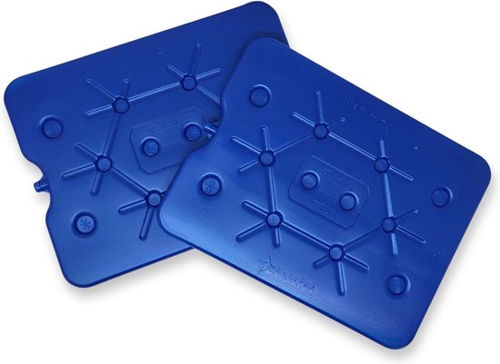 XXL koelelement, set van 2, freezeboard (32 x 25 cm) met elk 800 ml, 2 blauwe koelelementen, ijsaccu voor de koeltas, koelbox, ijsbox, koelaccu's, dun, extra plat, koelpack voor koeldraagtas van Merkloos