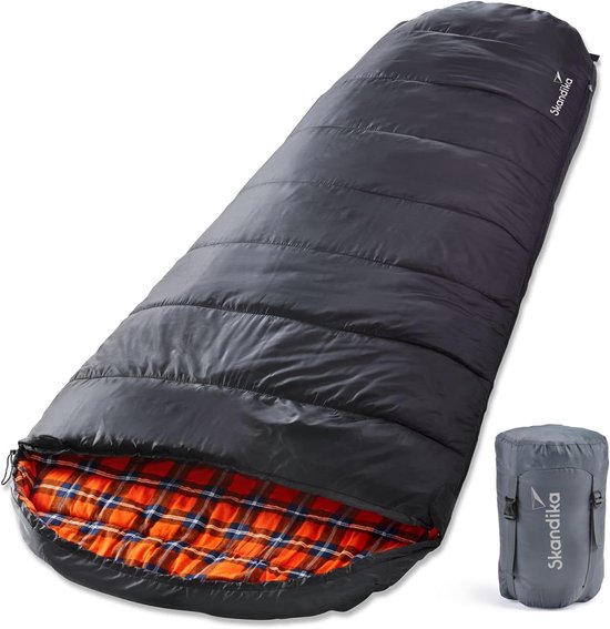 XXL Mummieslaapzak Flanel - 3 Seizoenen Koppelbaar tot -15°C - 220x110cm