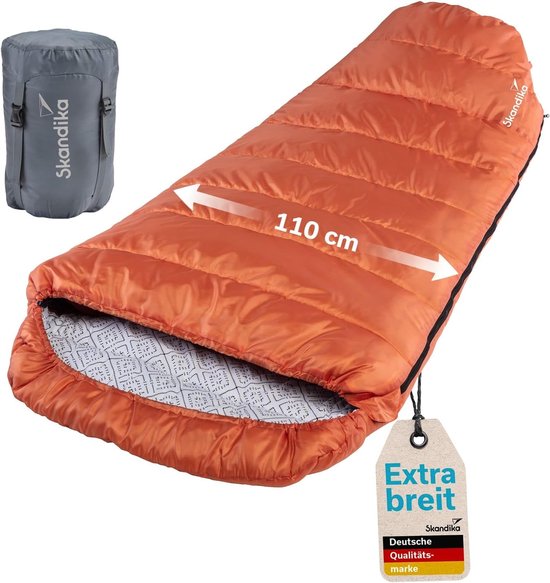 XXL Mummieslaapzak - Koppelbare Slaapzak - Kamperen en Outdoor - Drie Seizoenen Gebruik - 220x110 cm - Cayenne