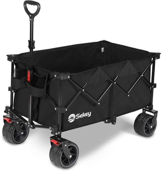 XXL Opvouwbare Bolderkar met Remmen - 150L, 150kg, Brede Banden voor Alle Terreinen van Merkloos