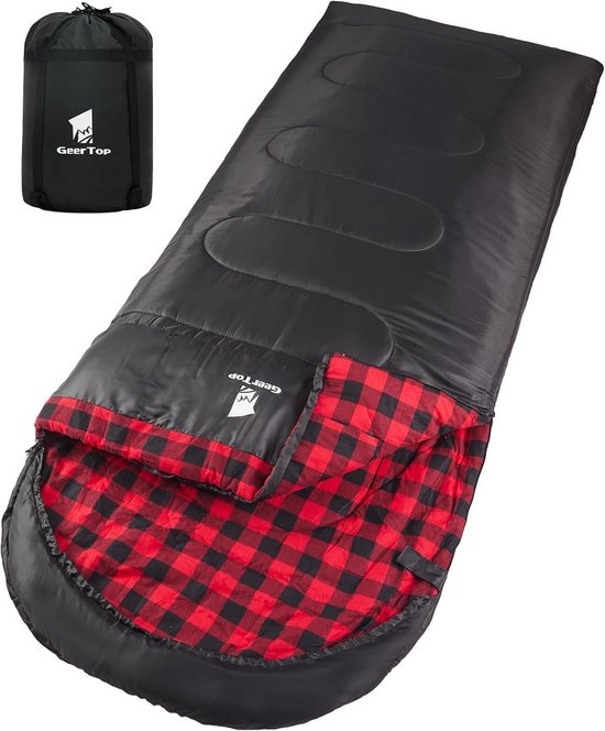 XXL Slaapzak Flannel 4 Seizoenen Extra Groot voor Volwassenen - Kamperen en Outdoor van Merkloos