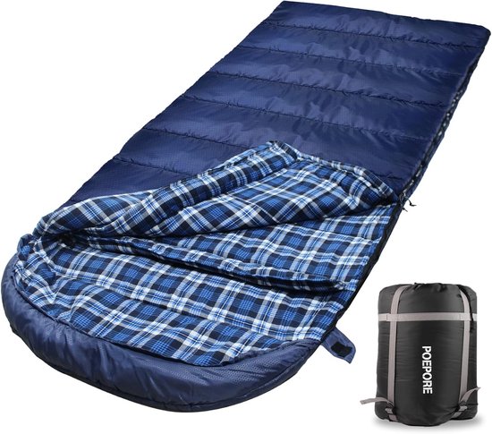XXL Slaapzak voor Volwassenen - 3-4 Seizoenen, Waterdicht en Warm, Geschikt voor Camping en Outdoor Activiteiten, 230 x 90 cm van Merkloos