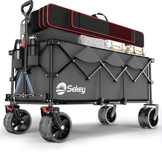 XXXL Opvouwbare Bolderkar - 300L, 200kg Belastbaar, Extra Brede Banden voor Alle Terrein van LifeGoods
