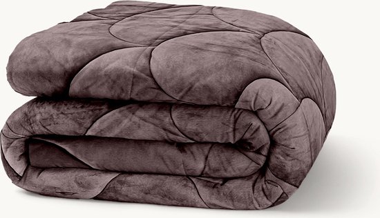 Y-NOT- Velvetbed Taupe / Brown 200x200 - Dekbed Zonder Overtrek - Velvet Dekbed - Wasbaar Hoesloos Dekbed - 30 dagen proefslapen - Bedrukt dekbed - Dekbed met vaste overtrek - All year winterdekbed & zomerdekbed van Y-NOT