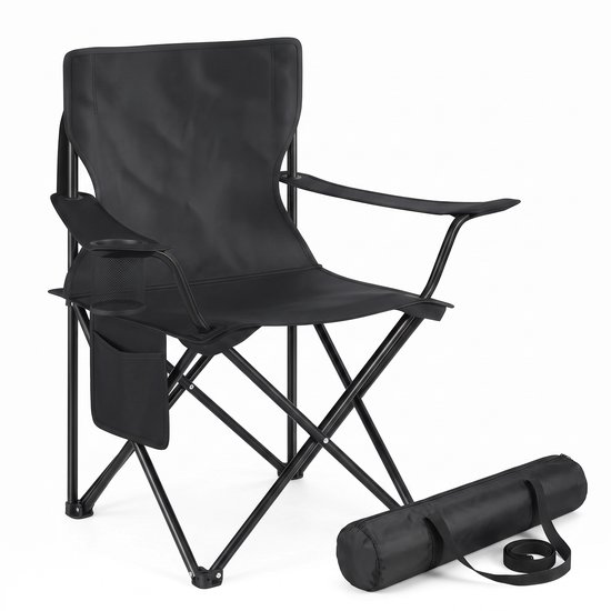Yar Simplechair - Campingstoel - Inklapbaar Visstoel - Vouwstoel - Comfortabel - Opvouwbaar Stoel - Max. 120 KG - Zwart