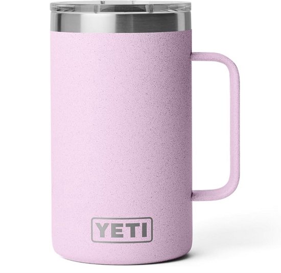 YETI Rambler Mug – Cherry Blossom 710ml – Keramische Binnenlaag – Dubbelwandig Vacuüm Geïsoleerd – RVS Stapelbare Koffiemok met MagSlider Deksel