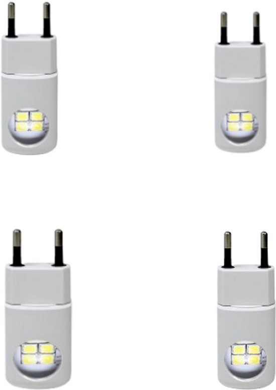 Ynkkvre -4-Pack LED Nachtlampje Stekkerdoos Licht, Sanftes, warmwit Licht, Schemering tot Zonsopgang Nachtlampje, Sfeerverlichting, Nachtlampje voor Slaapkamer, Badkamer, Kinderkamer, Gang, Keuken van Ynkkvre