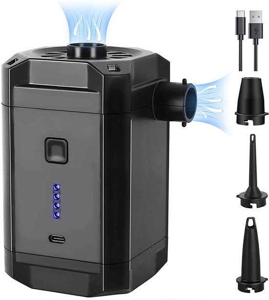 Ynkkvre - Inflate Elektrische Luchtpomp - Luchtbedpomp & Vacuümfunctie - 5200 mAh accu | 400 Liter/Min - Draadloos & Oplaadbaar van Merkloos