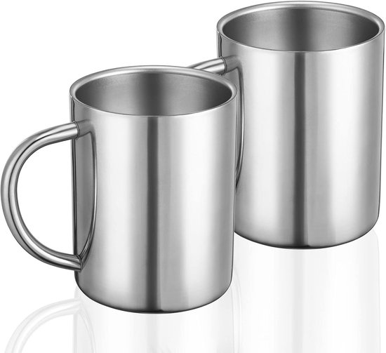 Ynkkvre - Mok - Koffiemok - Coffee Cup - Beker - Reisbeker - Dubbelwandig - 400ml - 2-Pack - Vaatwasserbestendig