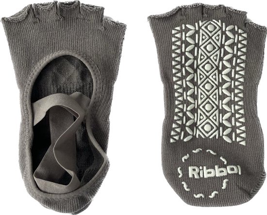 Yoga sokken anti-slip zonder tenen | pilates sokken | open tenen voor extra grip met gratis Ribbol cottonbag! van Ribbol