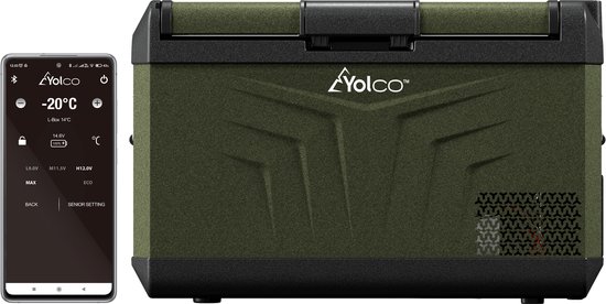 Yolco GCX37 - Draagbare compressor koelbox 37 l - Drinkkoelkast - Autokoelkast - Camperkoelkast - Reiskoelkast - 37L - 12/24V DC - 100-240V - GROEN van Merkloos