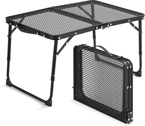 YONO Inklapbare Tafel Klein 60x40cm - Campingtafel Opvouwbaar - Picknick Tafel - Vouwtafel Inklapbaar Aluminium - Zwart van Merkloos