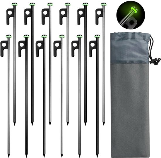 YONO Tentharingen 30cm Metaal - Haringen Tent Kamperen en Survival - Grondpennen Aluminium - 12 Stuks van YONO
