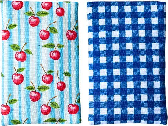 Yumbox gel koelelement Duo - 4/6 uren koud - herbruikbaar - 2 designs - Vichy & Kers van Merkloos