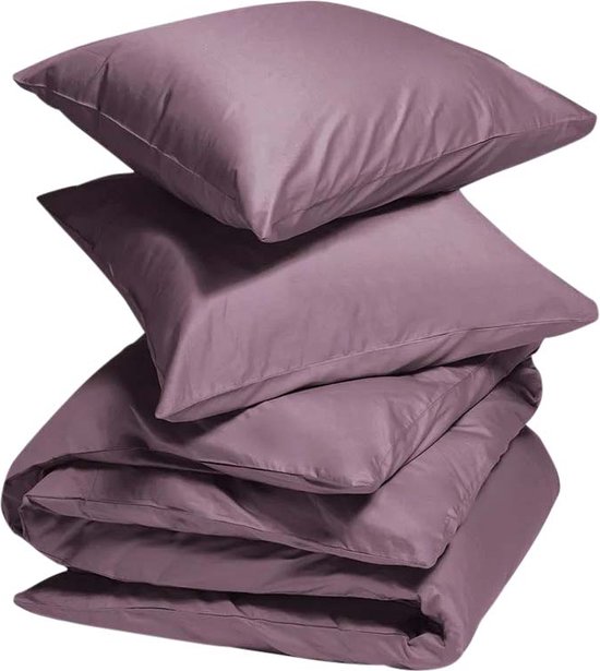 Yumeko dekbedovertrek katoen satijn amethyst 240x220 + 2/60x70 - Bio, eco & fairtrade van Merkloos