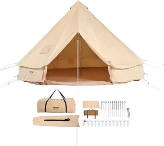 Yurt - kampeertent 2 personen - Kampeer tent - 3x3m - Bell Tent - Waterdicht van Merkloos