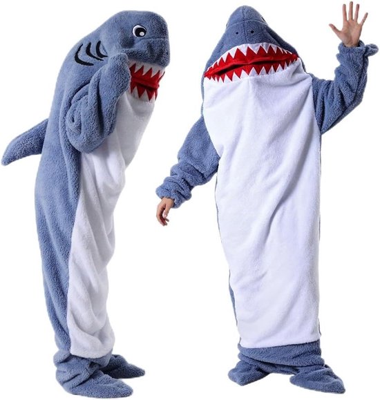 Zachte en warme hoodie deken met mouwen in verschillende maten, perfect als slaapzak of pyjama voor volwassenen en kinderen, ideaal cadeau voor feestjes en ontspanning