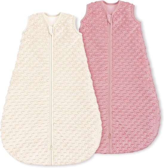 Zachte katoenen baby slaapzak voor pasgeborenen van 12-18 maanden, ideaal voor lente en herfst, set van 2 in beige en abrikoos