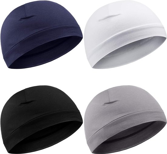 Zachte Katoenen Beanie Caps voor Mannen en Vrouwen - Multifunctionele Skully Hoeden voor Slaap en Activiteiten van Merkloos