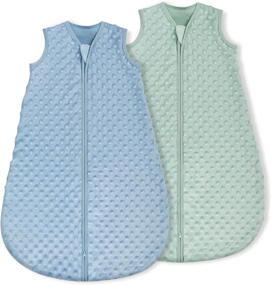 Zachte Slaapzak voor Baby's - 1,5 TOG - Geschikt voor Pasgeborenen - Blauw en Groen - Katoen