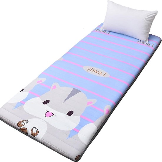 Zachte Vloermatras - Futon Tatami - Comfortabel Slapen - Ademend Vezelkatoen - 120x200cm - Grijs