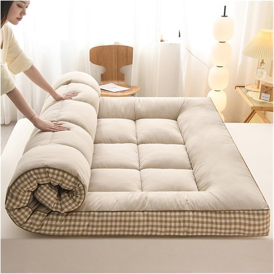 Zachte Vloermatras - Japanse Tatami - Comfortabel Slapen - Draagbaar Opvouwbaar - 120x200cm - Khaki