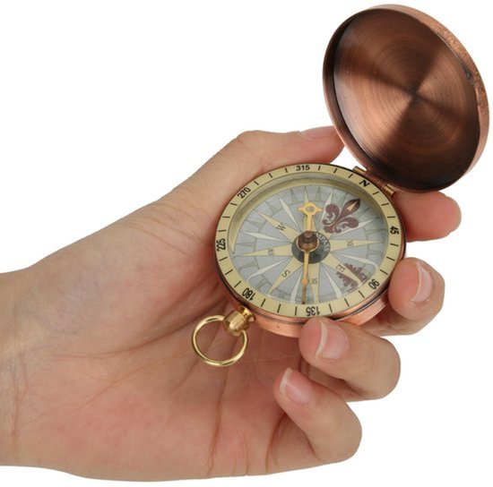 - Zakkompas - Licht en Draagbaar - Vintage Stijl - Nauwkeurig en Compact - Voor Wandelen en Kamperen - Met Ophangring