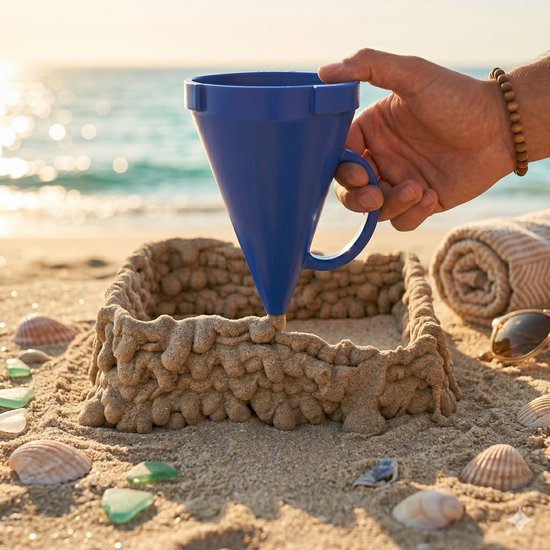 Zandprinter Kasteel Bouwer – Creatief Speelgoed Strand | Marine Blauw | Gadget
