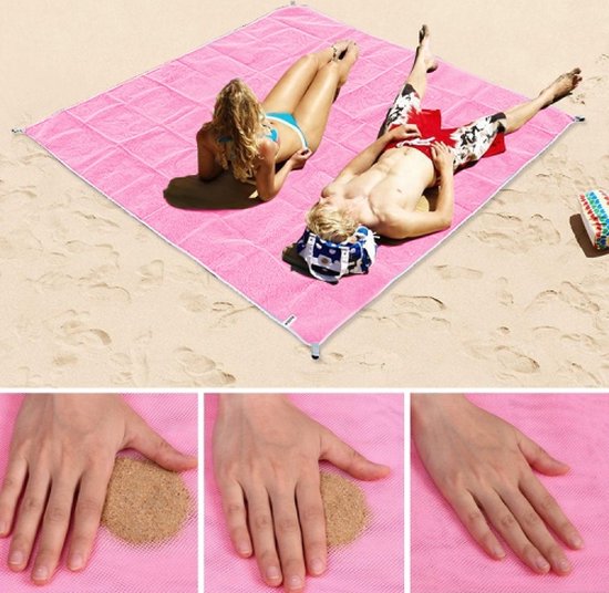 Zandvrije mat Lichtgewicht Opvouwbare picknickmat voor buiten Campingkussen Strandmat, afmeting: 2x1.5m (blauw)