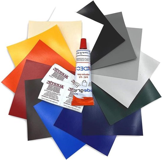 Zeil reparatieset - Vrachtwagenzeil herstel - Scheuren dichten - Waterdicht en UV-bestendig - 50x50cm - Karmijnrood