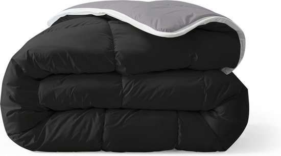 Zelesta Royalbed Black & Anthracite 140x200cm - Dekbed zonder overtrek - 30 dagen proefslapen - Wasbaar hoesloos dekbed - Bedrukt dekbed - All year zomerdekbed & winterdekbed van Zelesta