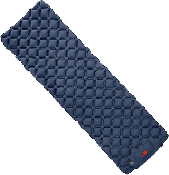 Zelf Opblaasbare Matras - Kampeer Mat Slaapmat - Outdoor Kamperen - Ergonomisch Kubusoppervlak - 190x58x5cm - Blauw