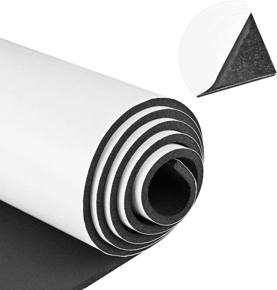 Zelfklevend Foam van Rubber 300 mm (B) x 6 mm (D) x 2 m (L) voor Deur- en Raamafdichting, Geluidisolatie, Schokbescherming en Weerbestendige Isolatie