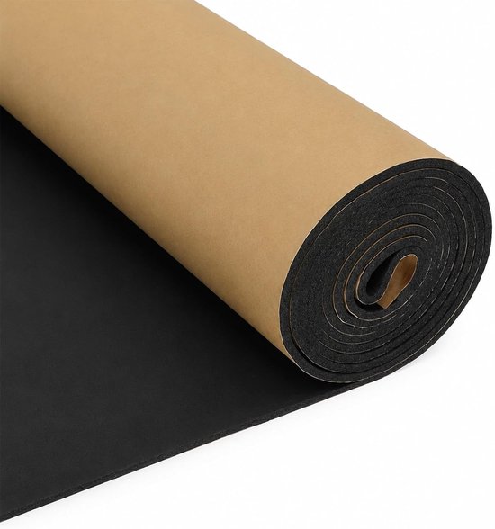 Zelfklevend schuimrubber 30 x 3 mm x 1,5 m voor isolatie, geluidsisolatie en afdichting van deuren en buizen