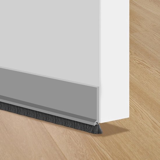 Zelfklevende Deurrubber met Borstel - Grijze Deurafdichting, Aanpasbare Borstelstrip, 100 cm x 3 cm, Geluiddicht en Energiezuinig van Merkloos