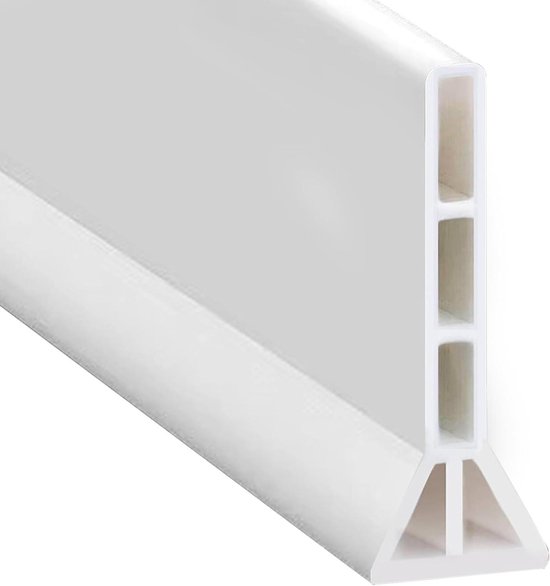 Zelfklevende douche-afdichting TPE wit waterblokkering waterbarrière - Opvouwbare douchewaterstop drempel waterbarrière voor keuken - 2 meter lang 10 cm hoog 35 cm breed van Qhui