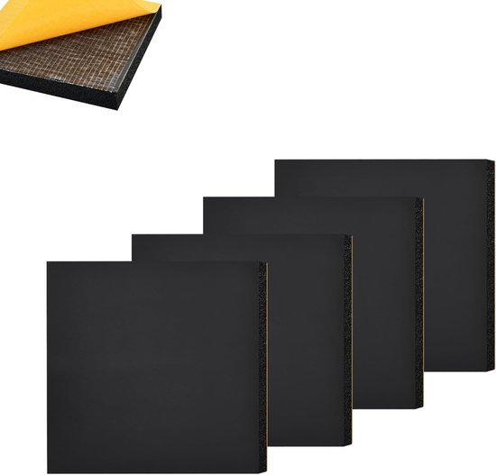 Zelfklevende EVA Foam Vellen - Dikke Slijtvaste Vloerbescherming, Meubel Pads, Antislip Isolatie en Trillingsdemping (10mm Dikte - 150x150mm, 4 Stuks)