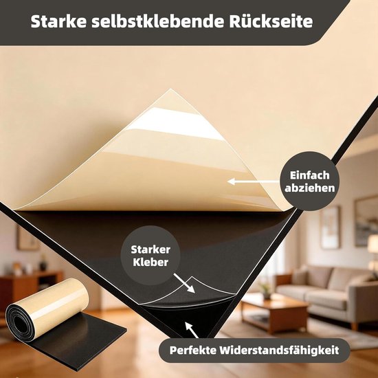 Zelfklevende Foam Board 300 mm x 6 mm x 2 m - Multifunctionele Isolatiemaat voor Geluiddemping, Schokabsorptie en Verzegeling