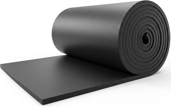 Zelfklevende isolatiemat voor auto, 20 mm dik, 250 x 30 cm, geluidsisolatie, antislip, schokdemping, rubber, vlambescherming, zwart, ideaal voor auto-interieur en geluidsreductie