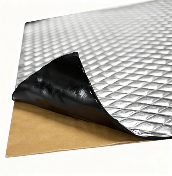 Zelfklevende Isolatiematten 40 x 25 cm - Geluidsisolatie en Warmte-isolatie voor Auto's, Deuren en Motorruimtes, Snijbaar voor Perfecte Pasvorm van Merkloos