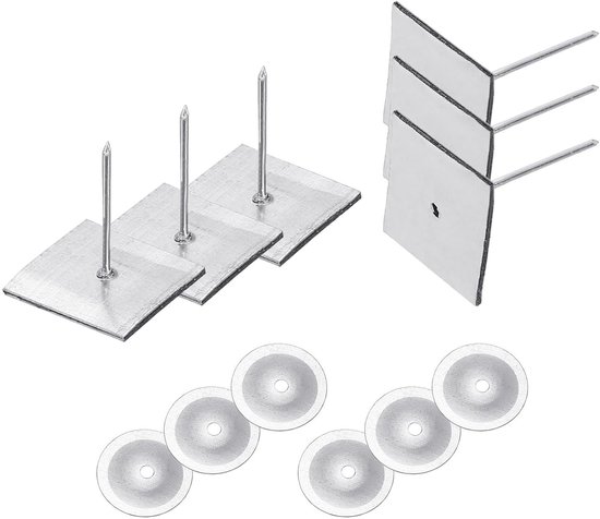 Zelfklevende Isolatiepennen 30mm - 100 Sets met 10.95 Inch Ronde Wasmachines en Aluminium Haakjes voor Isolatie van Schuim, Muren, Vloeren en Plafonds