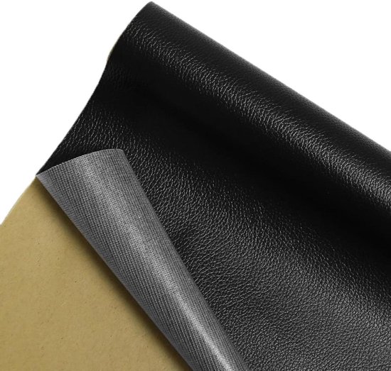 Zelfklevende Kunstleer Reparatiepatch Voor Leer Zelfklevende Reparatieset Voor Leer Sterke Hechting Vinyl Reparatieset, Opnieuw Bekleden Van Leren Patches Voor Meubels Bankstoelen Autostoel(Black)