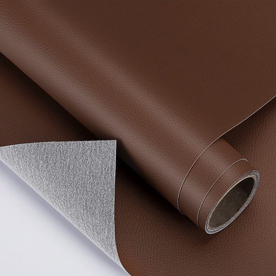 Zelfklevende Lederen Reparatie Patch - Groot Formaat PVC Herstelset voor Bank, Meubels en Autostoel (Bruin) van Merkloos