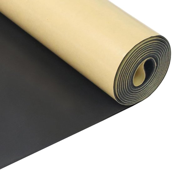 Zelfklevende neopreen schuimplaat 300 mm x 1.5 mm x 1.5 m - multifunctionele isolatiemaat, geluidsisolatie, schokabsorptie, antislip, zwart